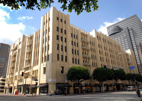 Digital Realty's downtown Los Angeles facility looks like the exterior of a police station in an 80s cop movie.