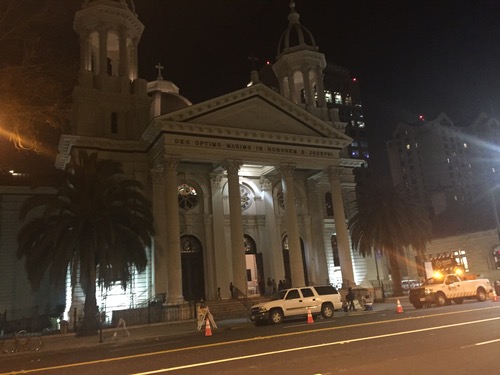 The Cathedral Basilica of St. Joseph in San Jose, next door to the event venue, the Fairmont San Jose Hotel. Insert your own joke here about praying for business transformation.