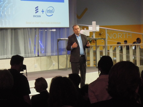 Intel CEO Brian Krzanich talked up the prospects for the HDS 8000 during a presentation at giant Ericsson MWC village.