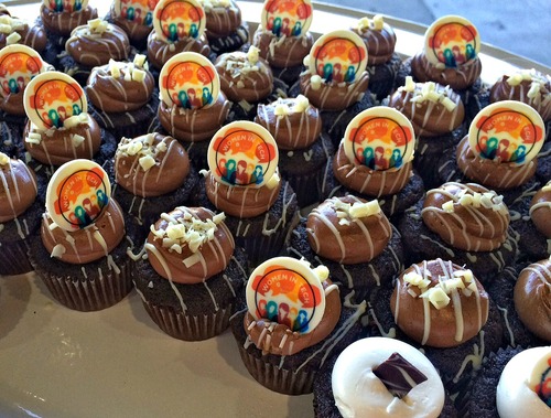 There's nothing better than mini-cupcakes at 8 a.m., plus the Women in Tech logos were made of white chocolate. Mmm.