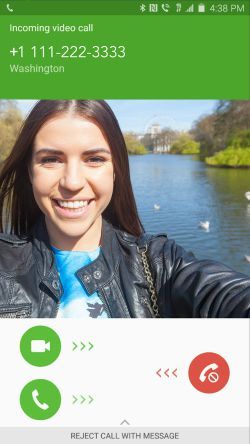 T-Mobile's video calling works directly from the dialer and supports handoff between WiFi and LTE.