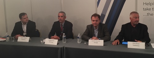From left to right: Vodafone's Lester Thomas; BT's George Glass; Orange's Laurent Leboucher; and Telefonica's Chris Boyd.