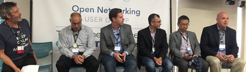 Stanford University Professor David Cheriton (far left) is on the edge of his seat, listening to GE's Joe Ferrell (far right). Also in photo (l-r): UBS's James Younan, BNY Mellon's Neal Secher, Intuit's Pablo Espinosa, and FedEx's Aryo Kresnadi.