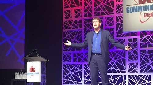 Deutsche Telekom's Axel Clauberg addresses telco executives at this year's Big Communications Event in Austin, Texas.