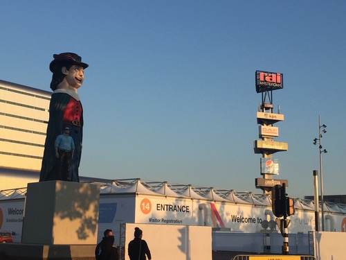 The weirdest statue in the Netherlands greets attendees turning up for this year's show.