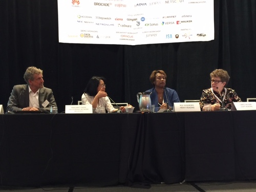 Panelists in Denver from left: Doug Tait, Oracle Communications; Margaret Chiosi; Roz Roseboro, Heavy Reading; Carol Wilson, Light Reading.