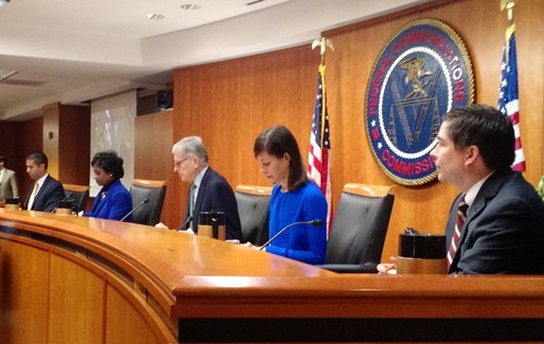 The end of an era - From left to right, Commissioners Ajit Pai, Mignon Clyburn, Tom Wheeler, Jessica Rosenworcel and Michael O'Rielly