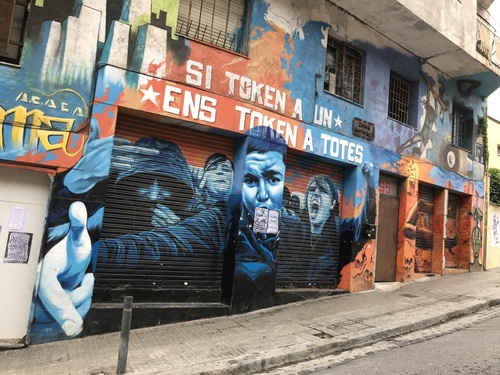 Barcelona is a city with excellent street art and graffiti. 