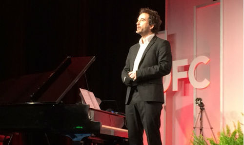 Mischa Dohler, sporting his smartest duds and a haptic glove.