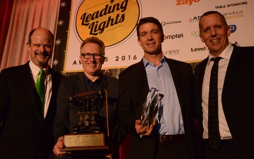 The team from ADVA pic up the Company of the Year (Public) award at the 2016 dinner.