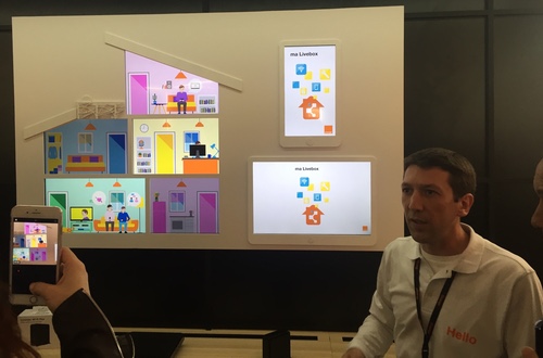 An Orange technician shows off the operator's latest LiveBox innovations during the annual Hello conference.