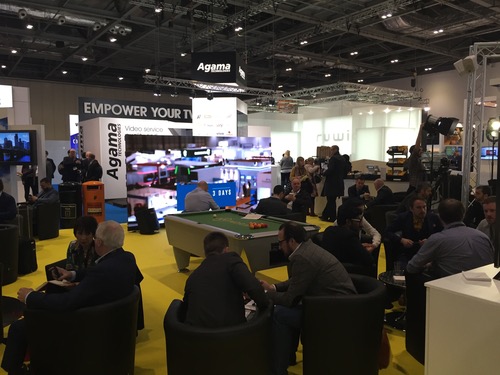 Attendees debate the future of the TV industry at London's Excel center.