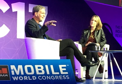 Netflix CEO Reed Hastings speaks to the BBC's Francine Stock at Mobile World Congress.