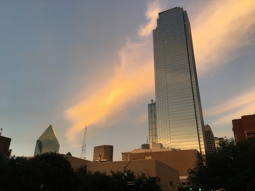 We caught a beautiful sunset over downtown Dallas the night before the event. 