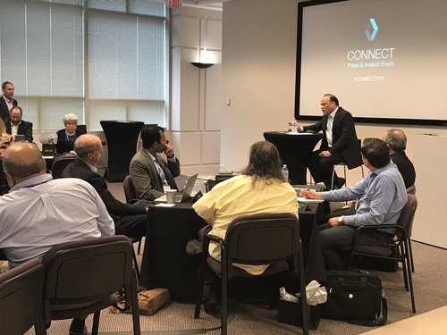 Adtran's Tom Stanton addresses media and analysts.