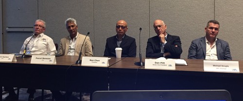 MEF Panel 3.0 (from left): COO Kevin Vachon; CTO Pascal Menezes; President Nan Chen; Senior Vice President Dan Pitt; and Chairman Michael Strople.