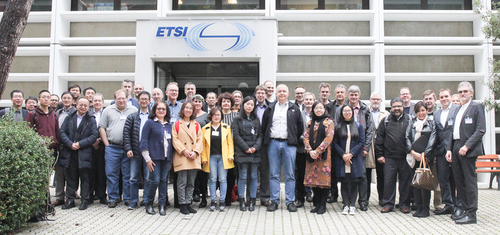 The Zero touch network and Service Management Industry Specification Group (ZSM ISG) kick-off meeting attendees at ETSI's HQ, with DT's Klaus Martiny on the far right.