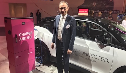 Deutsche Telekom's Bruno Jacobfeuerborn shows off some of the German operator's latest tech at the recent Mobile World Congress.