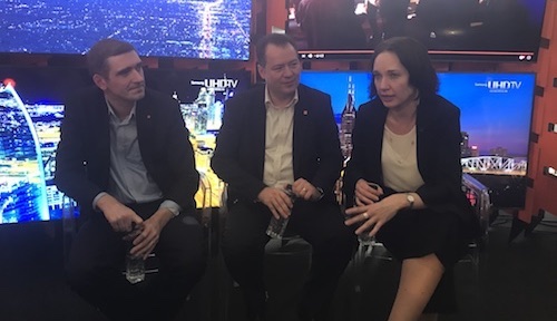From left to right: Arnaud Vamparys, Orange's senior vice president of radio networks; Stefan Slavnicu, Orange Romania's chief technology officer; Liudmila Climoc, Orange Romania's CEO.