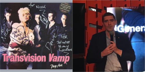 On the left, the 1980s pop group; on the right, Arnaud Vamparys, senior vice president of radio networks for Orange.