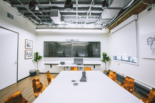 The StudioLAB collaboration room puts Cisco's Webex video conferencing front and center. Photo courtesy of The Walt Disney Studios.