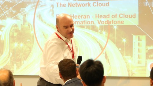 Vodafone's Fran Heeran at Huawei's recent Operations Transformation Forum event in Munich: It's time to focus on east-west orchestration and not just north-south APIs, he says.