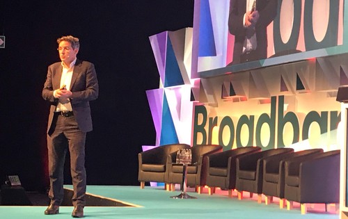 Ray Owen, NBN's chief technology officer, addresses an audience at Informa's Broadband World Forum event in Berlin this month.