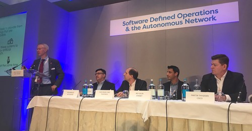 From left to right: Heavy Reading's James Crawshaw; Netcracker's Ari Banerjee; Telefonica's Juan Manuel Caro; Atrinet's Roy Silon; Cisco's Martin Thygesen.