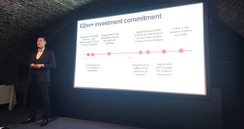 Dave Dyson, Three's CEO, says his company has made a GB pound 2 billion commitment to 5G rollout.