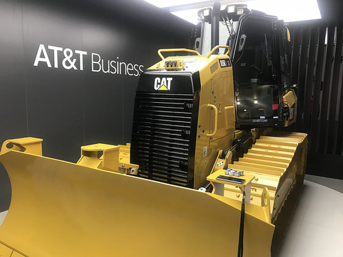 AT&T Business and a feline friend at Mobile World Congress 2018. 