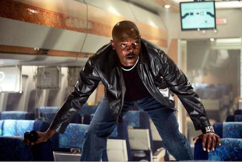 Samuel Jackson battles real-life snakes in the Hollywood movie Snakes on a Plane.