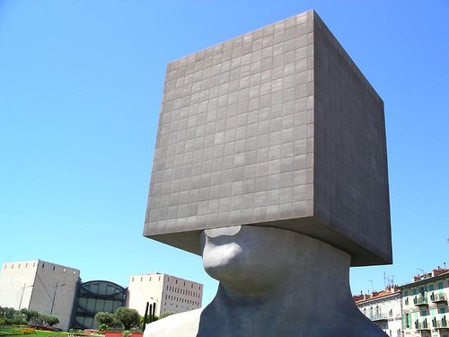 Nice's famous 'blockhead' building outside the Acropolis conference center, which plays host to the Digital World Transformation event.