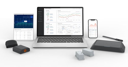 Comcast's machineQ IoT product family features a range of low-power sensors, indoor and outdoor gateways (its flagship indoor 'Area 8c' IoT gateway is pictured at the far right) that are all underpinned by a cloud-powered software platform called MQcentral.