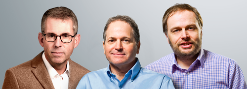 Conrad Clemson (left) has joined EditShare as CEO while fellow company co-founders Andy Liebman (middle) and Tara Montford take on the respective roles of chief strategy officer and EVP, business development. Following the majority investment by ParkerGale, Liebman and Montford become the largest individual shareholders in EditShare.