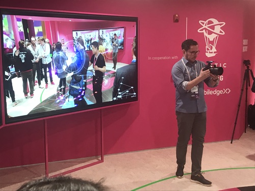 A demonstration of low-latency mobile gaming using 5G technology at this year's Mobile World Congress in Barcelona.