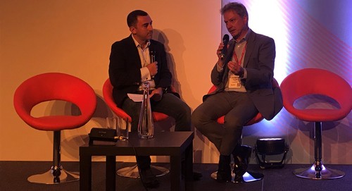PP Foresight's Paolo Pescatore (left) and Openreach's Clive Selley talk fiber at this week's Connected Britain event in London.