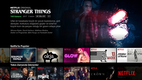At $4.02, Netflix's ARPU in Turkey is the lowest among all countries studied by MoffettNathanson for this report. Pictured is a Turkish version of the Netflix UI.
Image source: Netflix.