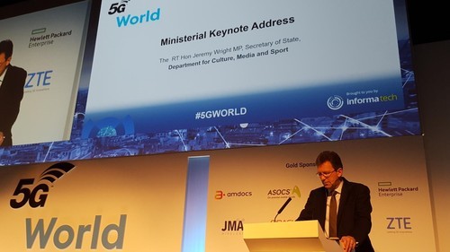 Former UK digital secretary Jeremy Wright, shown here speaking at an Informa event in London in June.