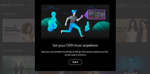Comcast is alerting Xfinity Stream app users that the remote DVR scheduling feature has been reinstated.