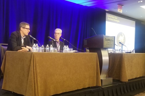In his chat with Light Reading's Alan Breznick, Starry's Alex Moulle-Berteaux (left) said the startup doesn't plan to bundle OTT video services with its fixed wireless broadband offering.