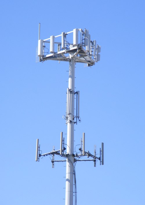 A standard macro cell site is difficult to ignore.(Source: J.smith at English Wikipedia)