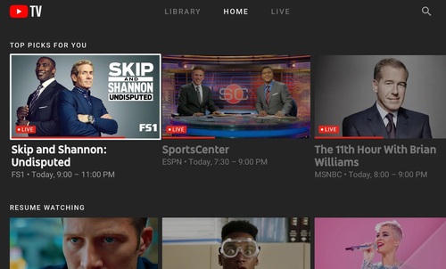 Available on multiple streaming platforms, YouTube TV starts at $50 per month and features more than 70 live channels, a VoD library and a cloud DVR.