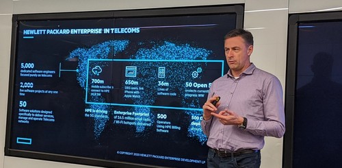 Phil Mottram, HPE's VP of communications and media solutions, counts how many cloud-native 5G core functions the vendor has developed.