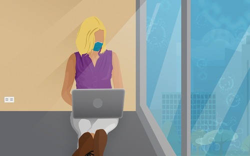 We like to imagine this woman is trying to work from home while hiding out from her children.
(Source: Pixabay)