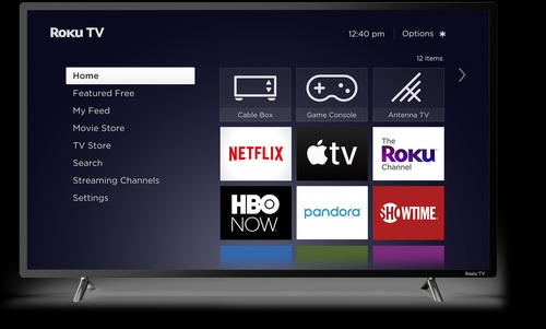 Roku says more than a dozen TV makers will introduce Roku TV models in Canada, Mexico, the US and the UK in 2020. Pictured is a generic version of Roku's interface for smart TVs.