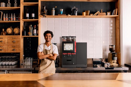 The smile that says 'my coffee machine is connected'