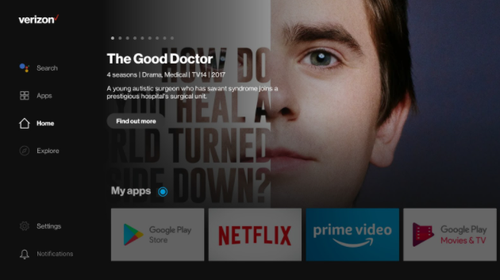 Verizon says the upgraded Stream TV features a company-developed user interface optimized for Verizon customers.