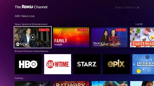Nathanson estimates that The Roku Channel may already contribute at least 65% of Roku's video ad revenues today.
(Image source: Roku Channel Store)