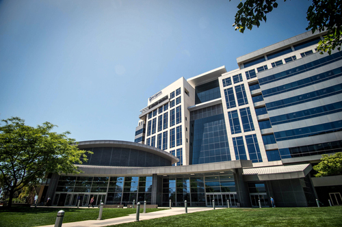 Outside Qualcomm's headquarters in San Diego, California.