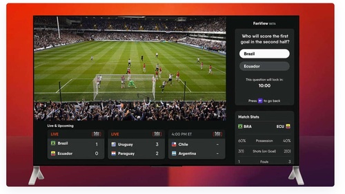 FuboTV's free, integrated game calls on viewers to answer questions during a live match, awarding points for correct answers.
(Source: FuboTV, via The Streamable)